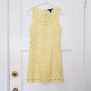 Yellow Crochet Mini Dress